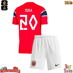 Norway Antonio Nusa #20 Replica Home Stadium Kit for Kids World Cup 2026 Short Sleeve (+ pants)